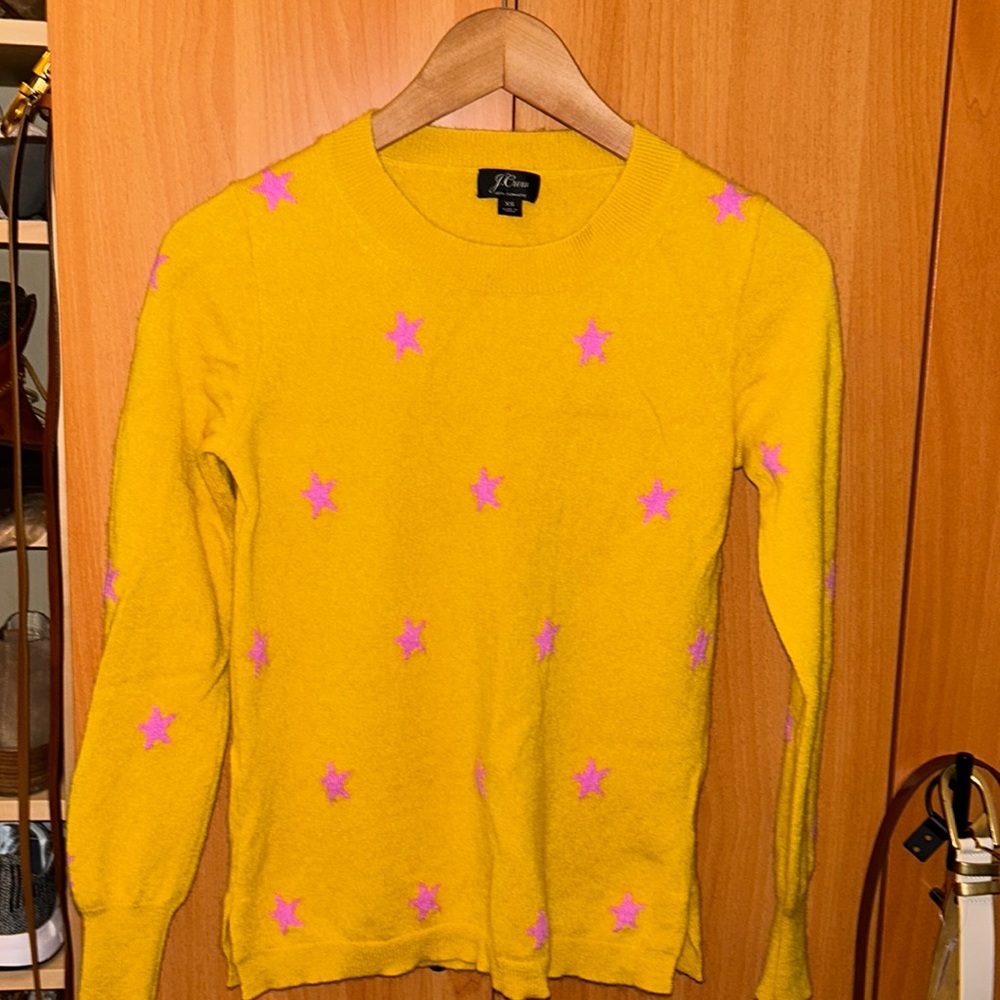 jcrew star intarsia cashmere sweater